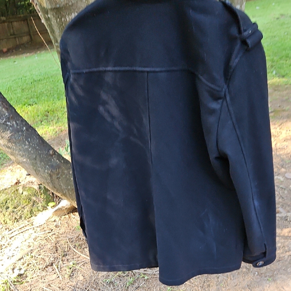 Vintage Express Men's Size Large Military Style Wool Black Field Jacket Coat - Picture 6 of 17